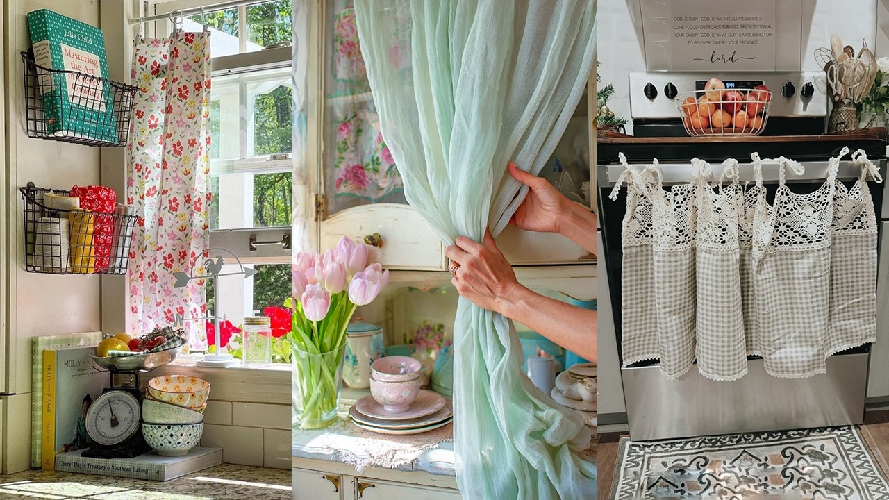 Лучшие идеи весенних кухонных штор для уютного небольшого коттеджа | Очаровательный декор кухни