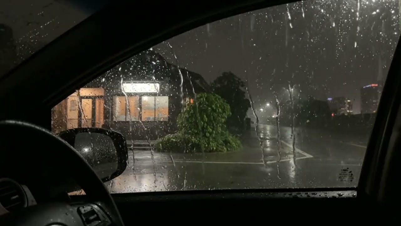 Staying Warm Inside a Car with Massive Heavy Rain - Deep Sleep and Insomnia Recovery