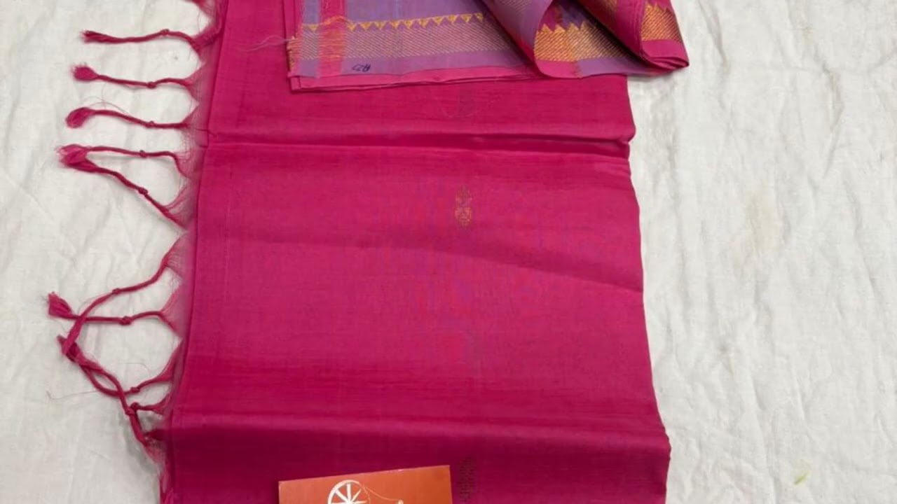 *Pure Handloom Mangalagiri Cottonsilk Saree *Small Zari Border  *  *2650+Shipping*