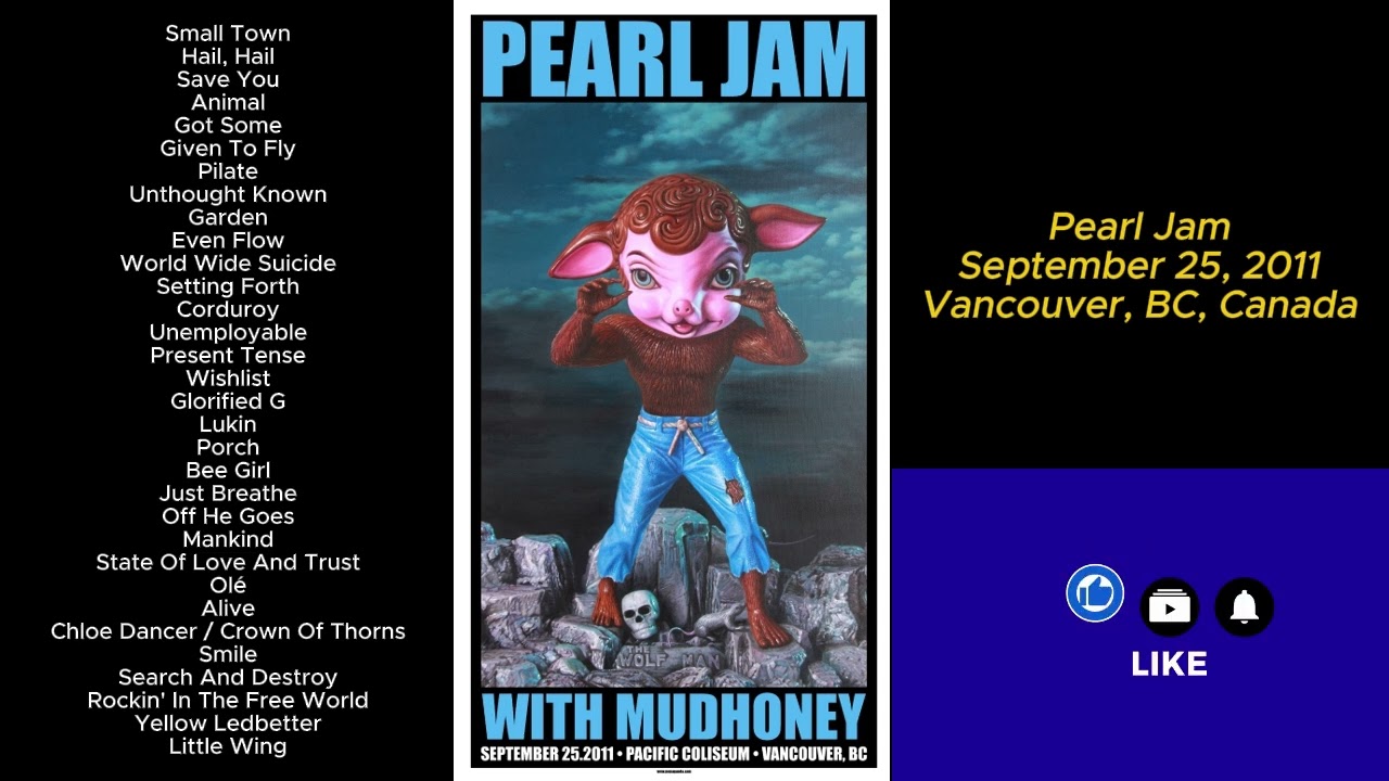 Pearl Jam September 25, 2011 Vancouver BC Canada Full Show LIVE Music Concert Alternative Grunge Set