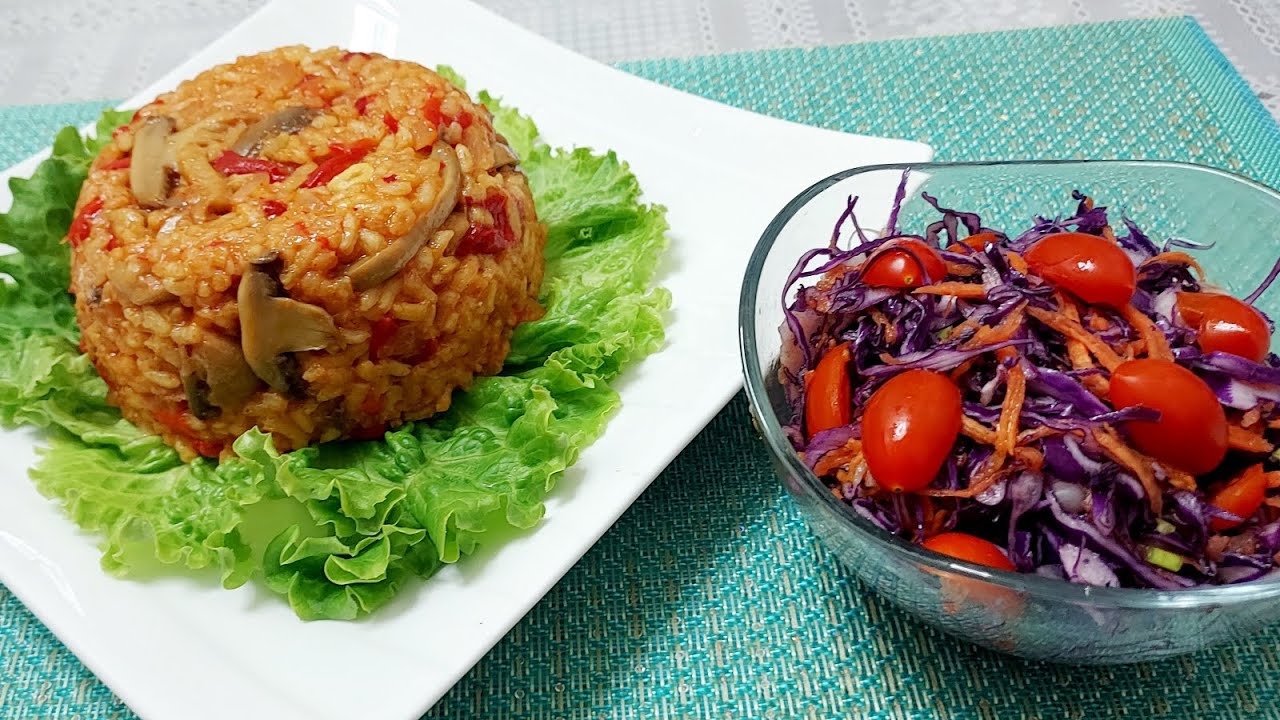 Рисовый плов с грибами, постный, без жарки в масле #otiliadumitrescu #vegan #depost