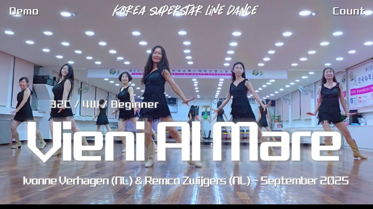 Vieni Al Mare Linedance Demo & Count 초급레벨 작품 | KSLDA 한국슈퍼스타라인댄스교육협회 💎협회장 송영순