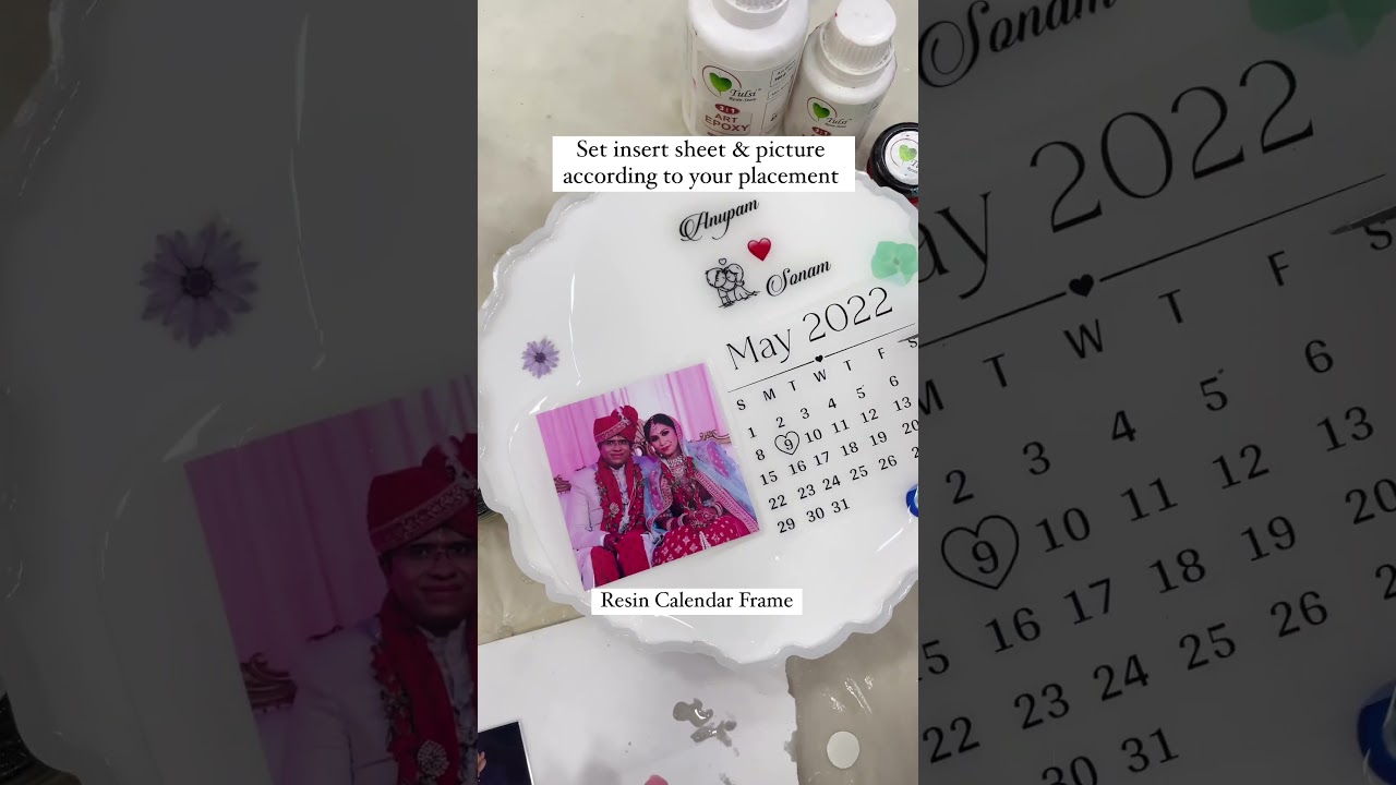 Рамка-календарь из смолы на заказ | Как сделать фоторамку из смолы | Подарок на годовщину #resinart