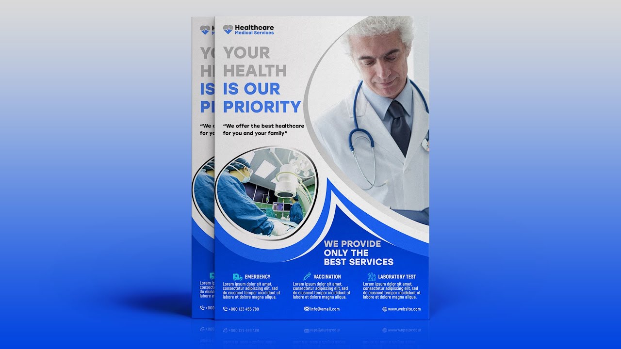 Healthcare & Medical Flyer Design | Photoshop Tutorial