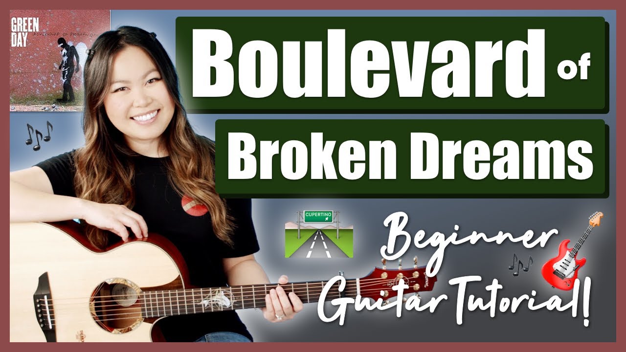 Boulevard of Broken Dreams - Green Day Beginner Guitar Lesson Tutorial EASY [ Chords & Strumming ]