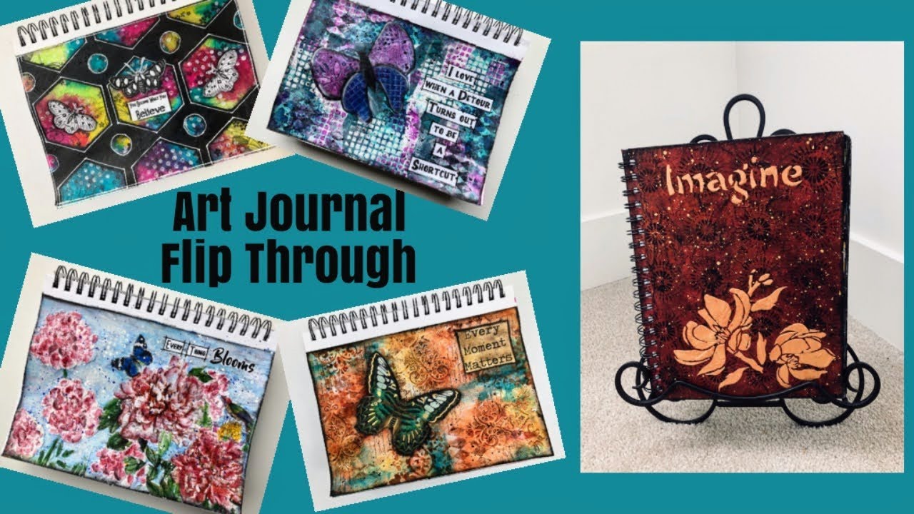 Mixed Media Art Journal Flip Through 7X10 Canson Mixed Media Journal
