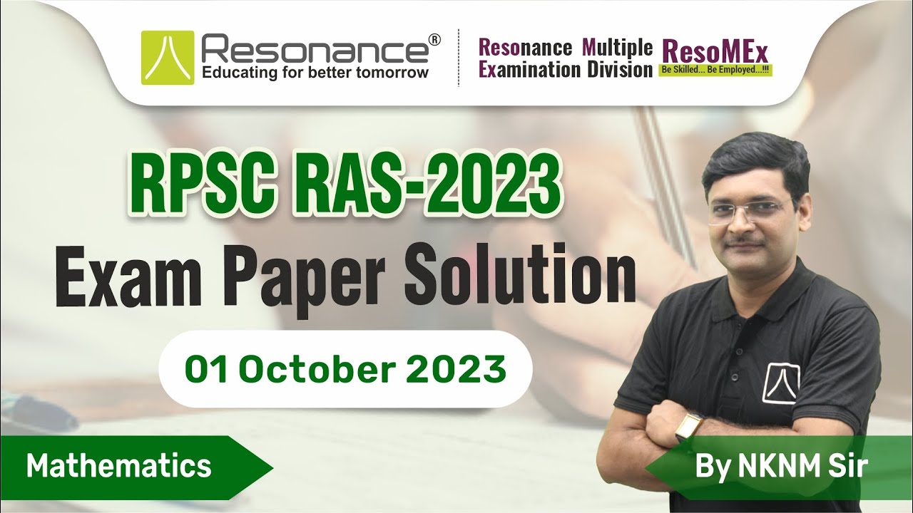 RAS Pre Exam 2023 Complete Paper Solution of Maths (01 October 2023)| RPSC RAS 2023 Paper Analysis |