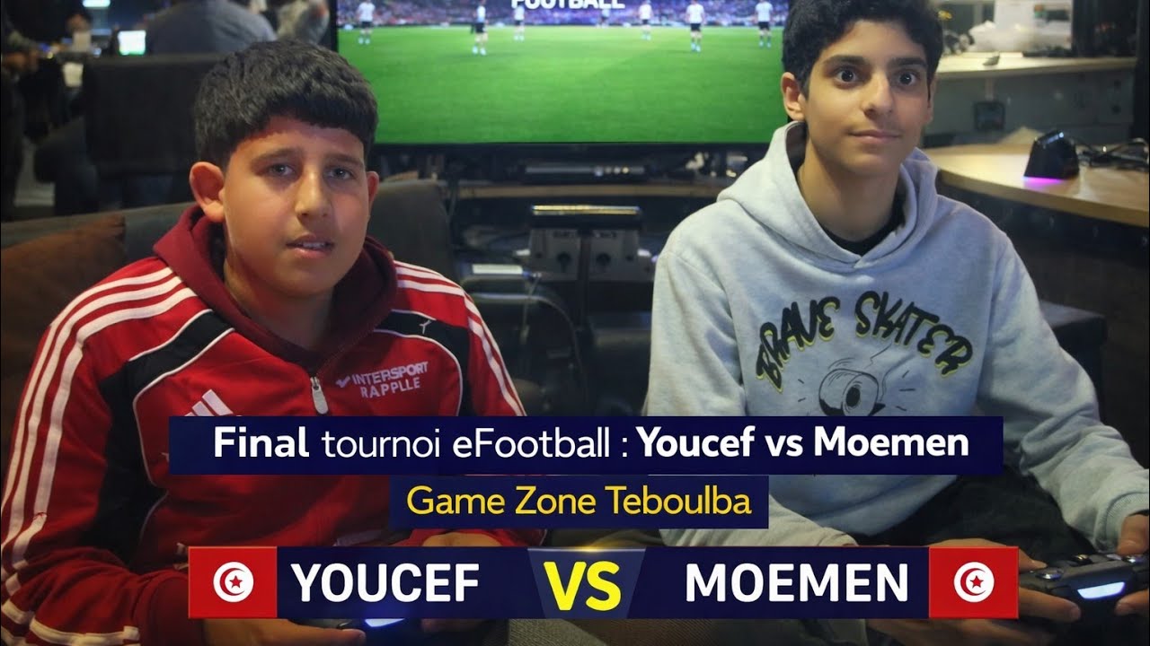 Final tournoi efootbal : Youcef vs Moemen 🎮 Game Zone Teboulba🎉🎁