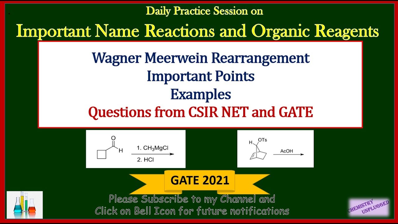 Wagner Meerwein Rearrangement Important Points Examples Questions from CSIR NET and GATE