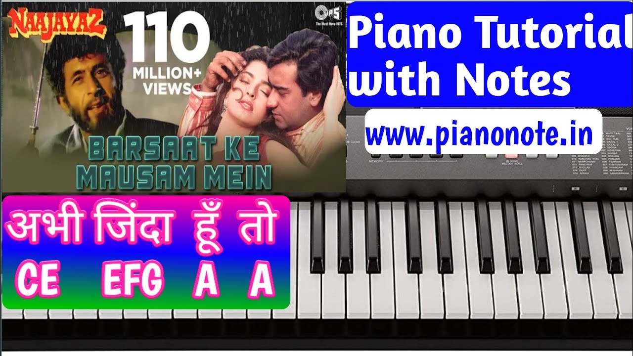 Barsat Ke Mausam Me Piano Tutorial with Notes | Abhi Zinda Hun | Naajayaz | Julius Murmu Keyboard