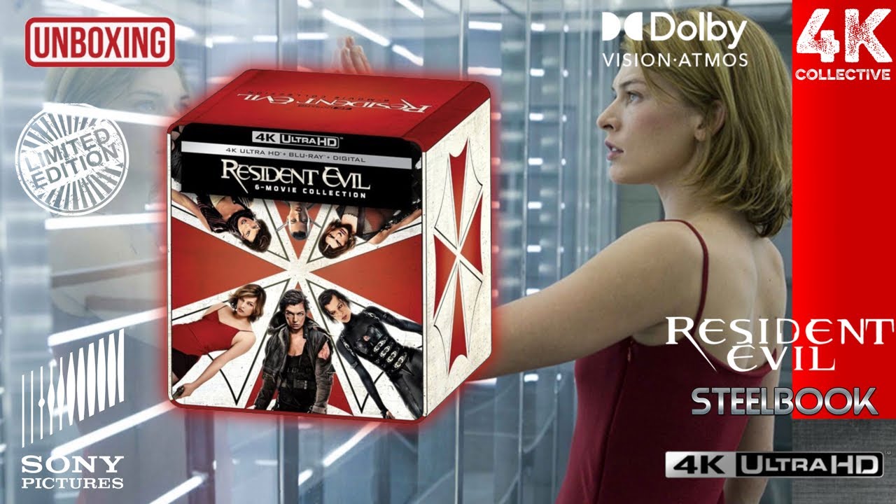 Resident Evil 6 Movie Collection 4K UltraHD Blu-Ray Limited Edition Steelbook Tin Set Unboxing