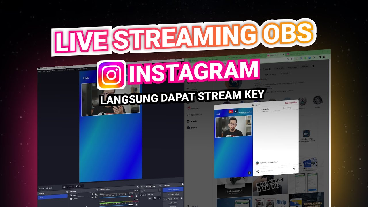 Cara Live Streaming Instagram Dengan OBS Terbaru - Sudah Bisa Langsung Dapat Stream Key Instagram