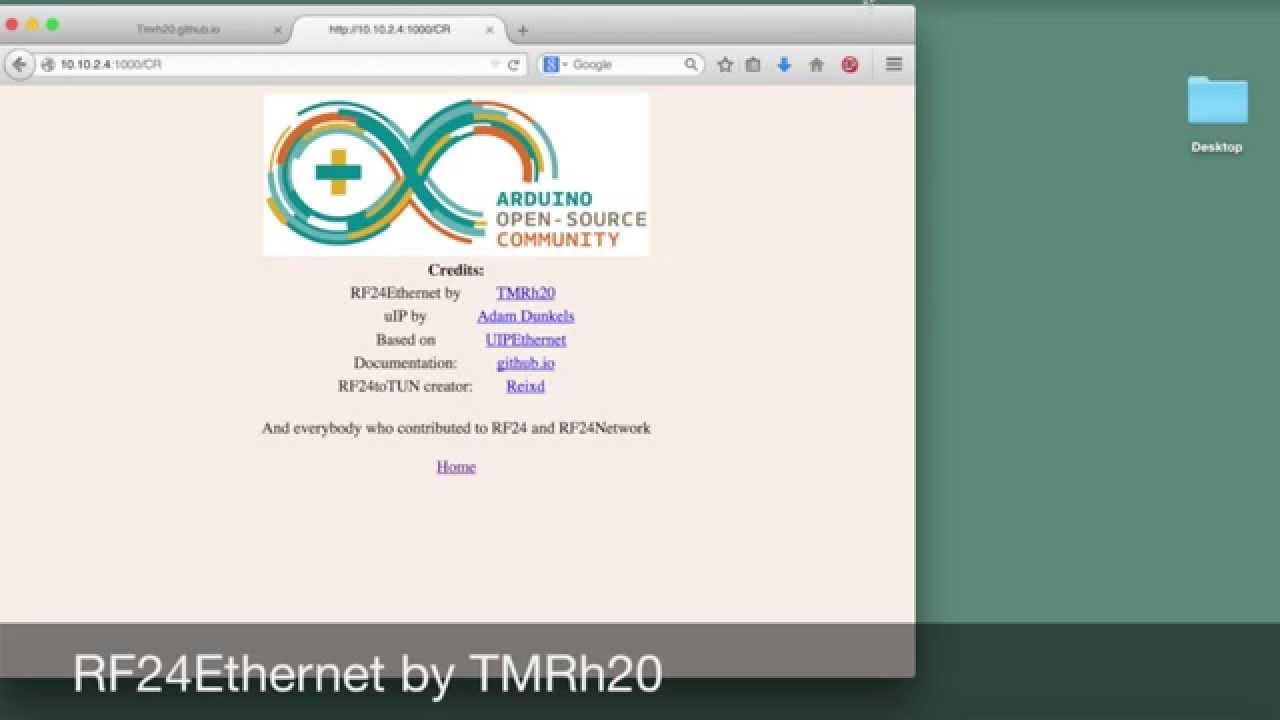 RF24Ethernet - TCP/IP for nrf24l01+ radios over RF24Network