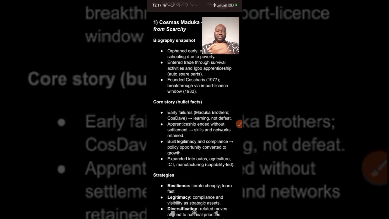 Study of Cosmos Maduka Part 01...What can we learn from his success story