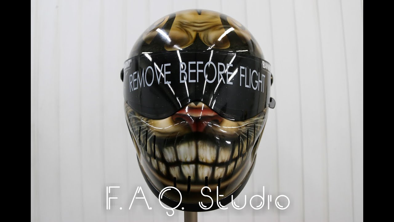 Мото шлем аэрография custom airbrush Bandit XXR Hell Cat
