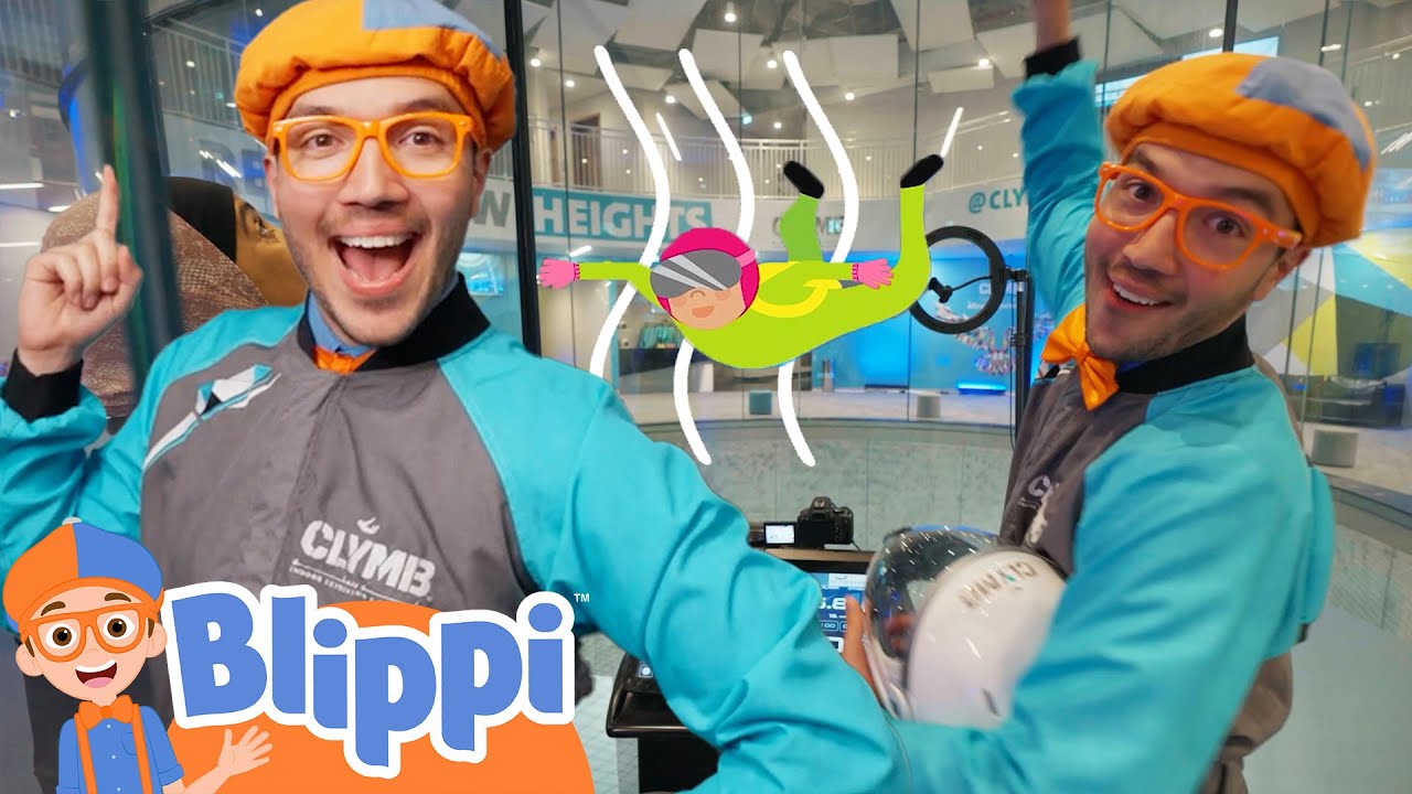 Blippi Soars at Indoor Skydiving! 🪂💨| Educational Videos For Kids | Moonbug Kids - Get Up And Go!