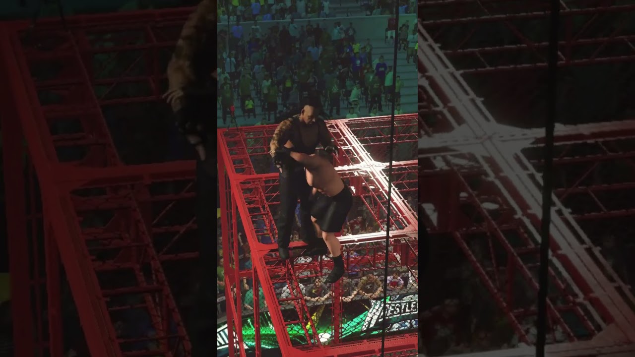 SHOCKING AA IN TOP OF  HELL IN A CELL  #wwe #wwegameplay #wweevent #wwe2k22 #wrestlemania #wwe2k