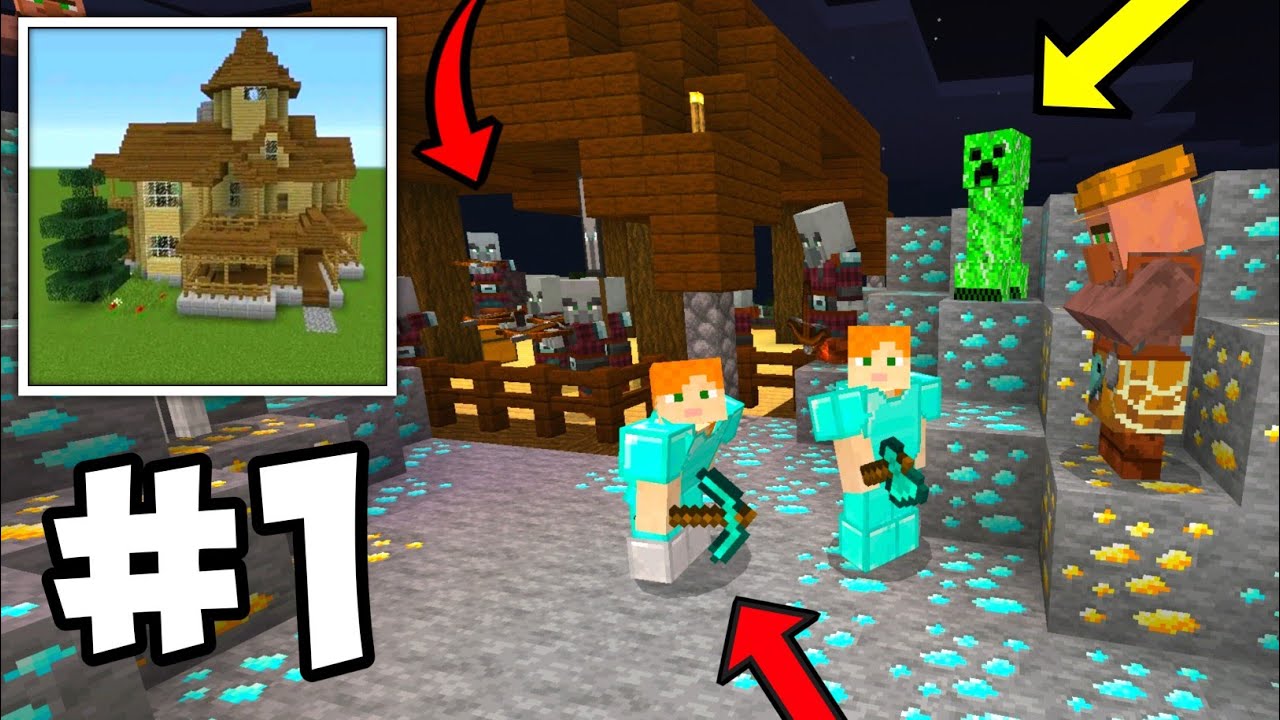 Block Crazy VIP 3D Multiplayer Survival Gameplay Walkthrough Part 1 - Find Diamonds & Pillagers Raid