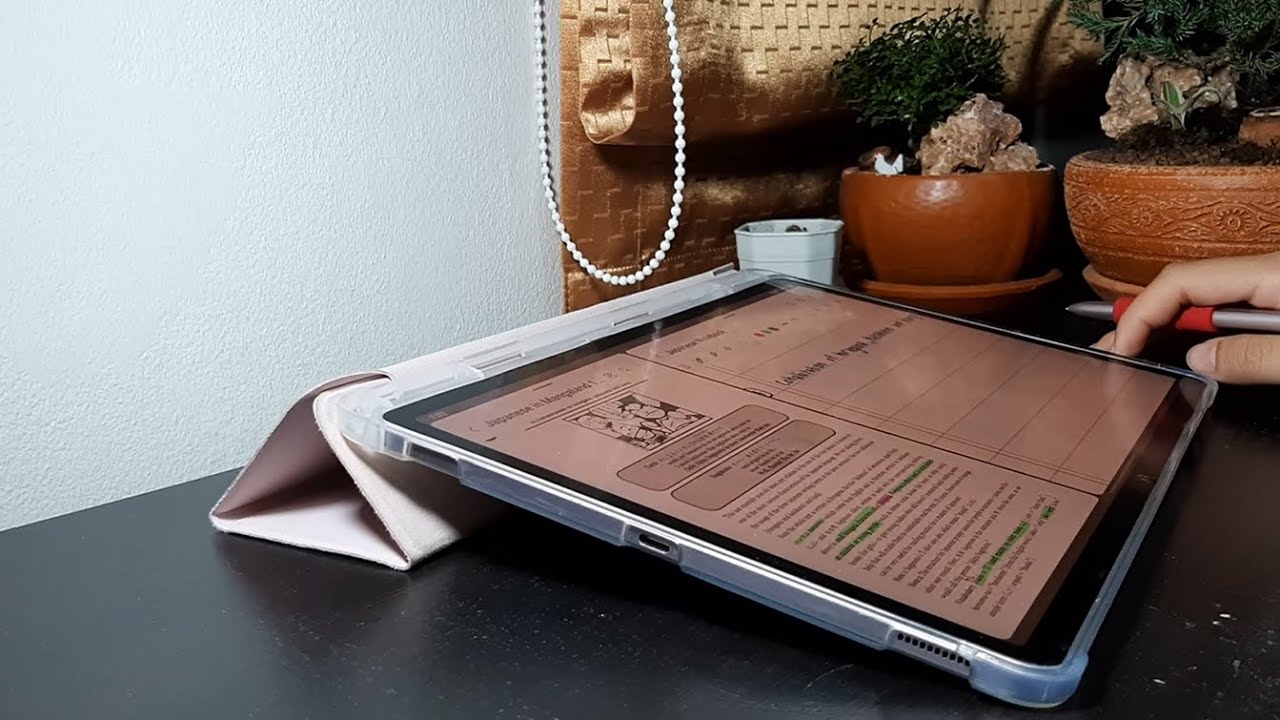 Study with Me | Note taking on Samsung Tab S7 FE (real sound, no music)