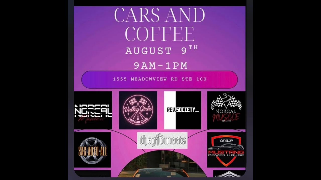 Mustang, F-body and Import Clubs at Cars N Coffee Sacramento with MPH Sac chapter in hot August