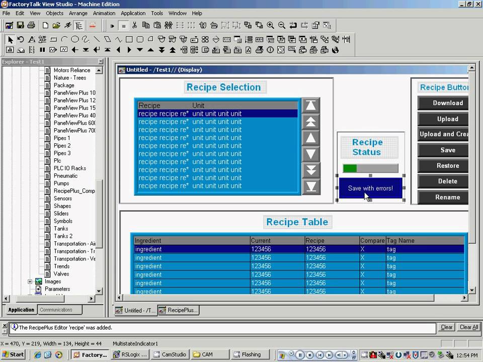 FT VIEW STUDIO RECIPE CONFIGURATION