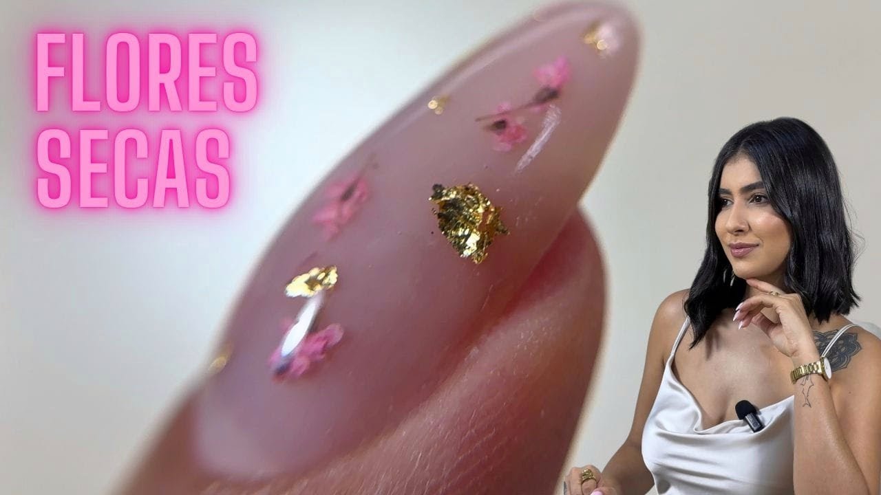 Manicura rusa con flores secas - Encapsulado