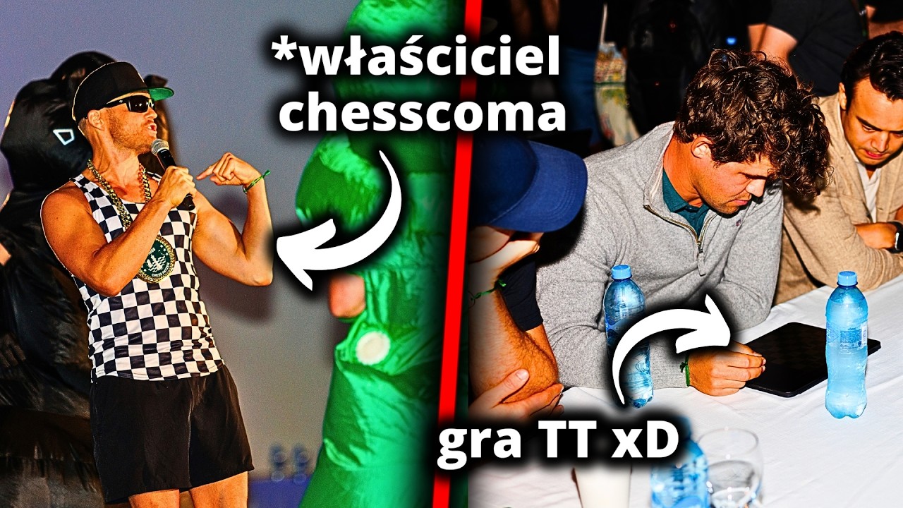 Carlsen gra TT na konferencji chesscoma xD