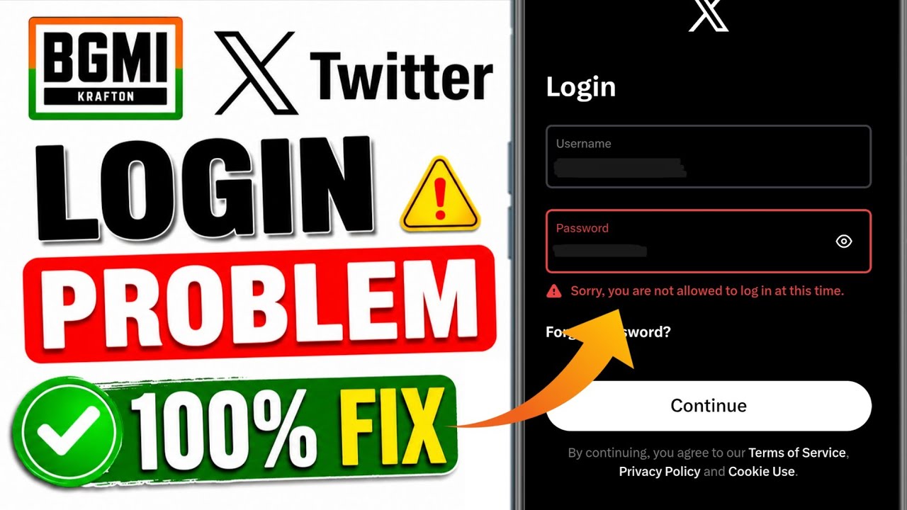 BGMI X (Twitter) Login Error Fix Today || Sorry, You Are Not Allowed to Log In || BGMI Login Problem