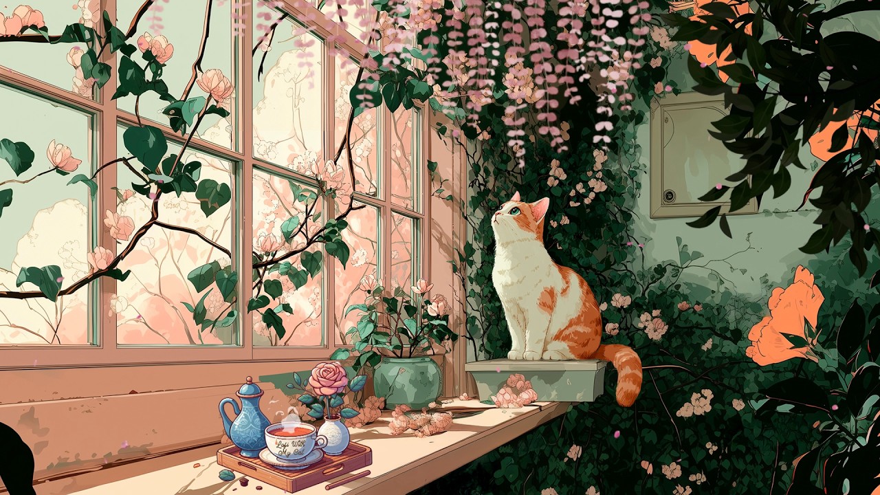 The Forgotten Flower Room 🌹🐾 Lofi Spring &ndash; Lofi Hip Hop Mix for Reading / Writing / Studying