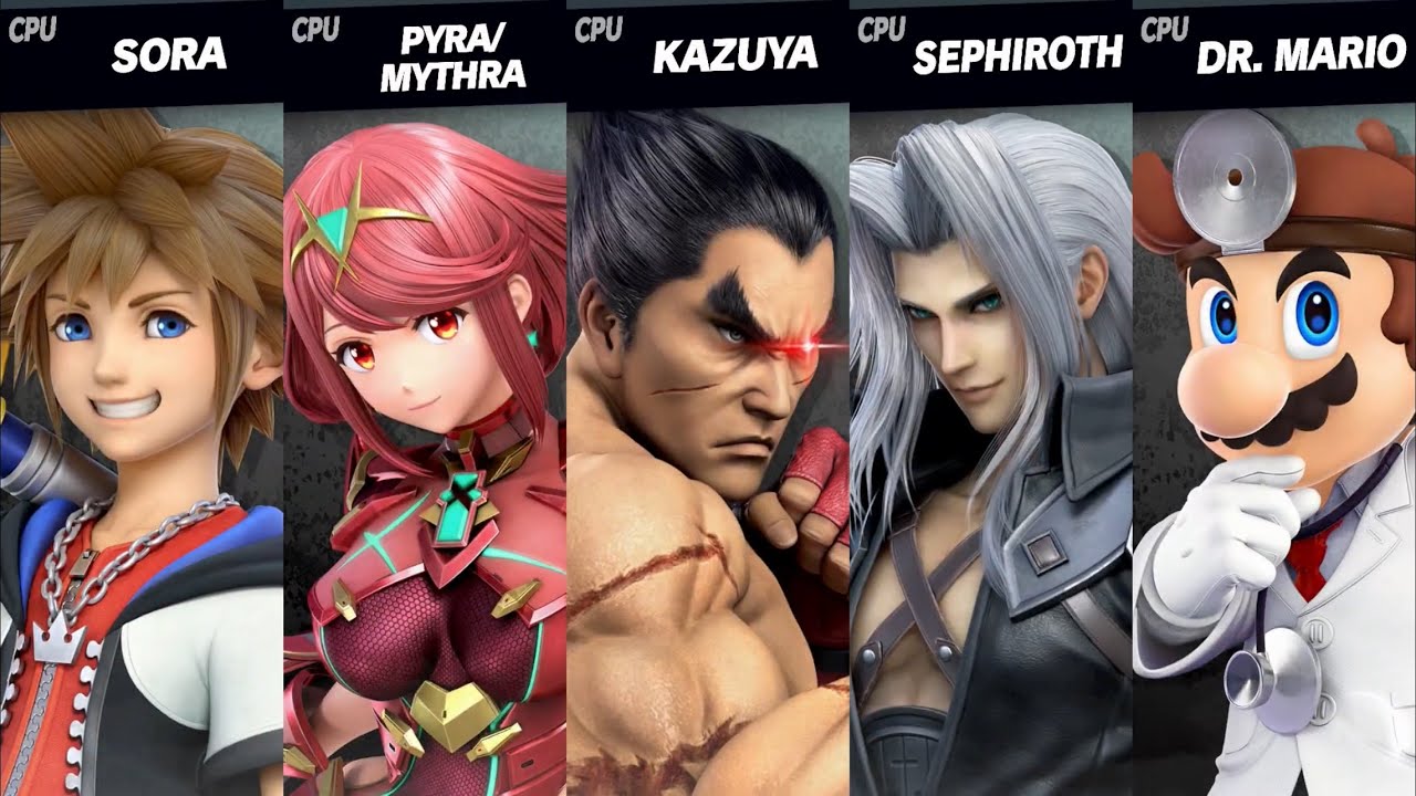 Super Smash Bros. Ultimate - Sora vs Pyra vs Kazuya vs Sephiroth vs Dr Mario