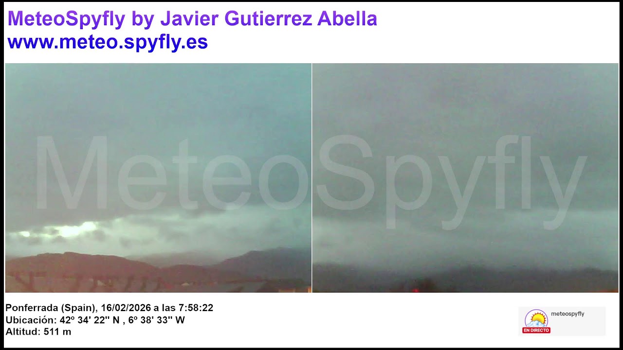 Directo Ponferrada (El Bierzo) - Meteo Spyfly by Javier Gutierrez Abella [WEBCAM LIVE]