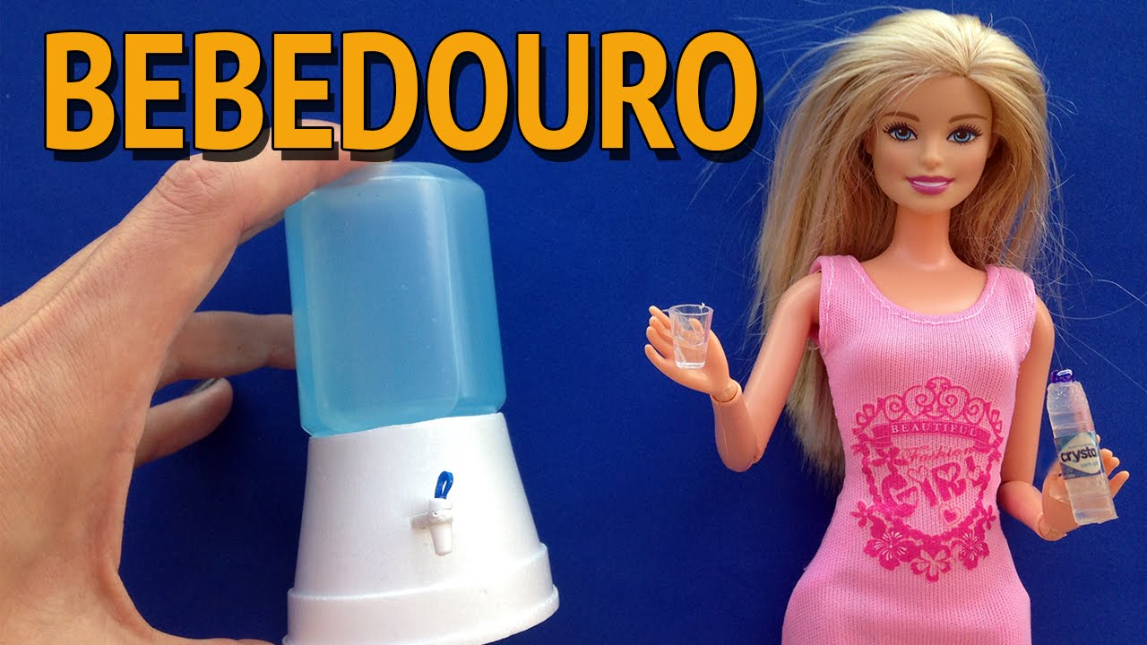 Como fazer Bebedouro/Filtro de Água para Barbie e outras Bonecas!