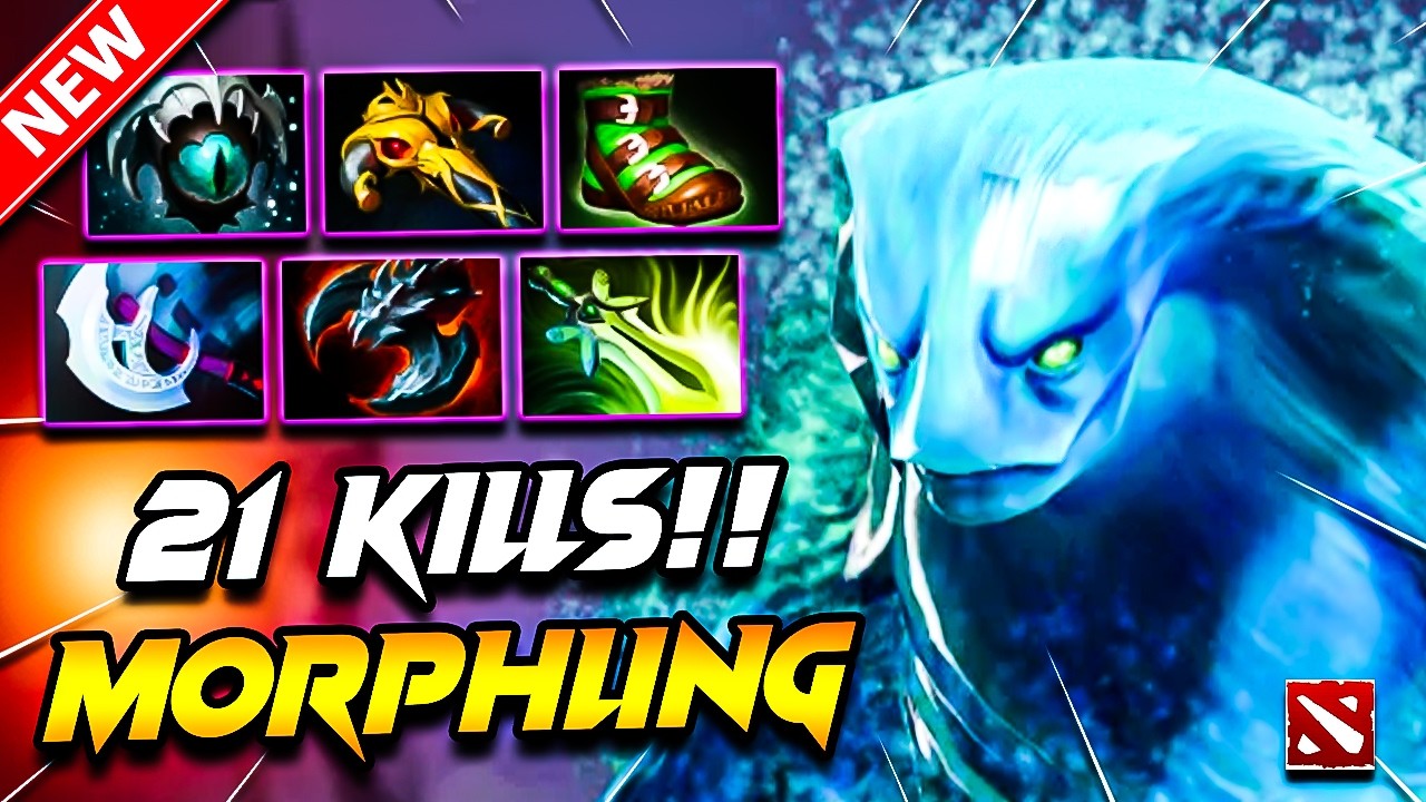 Dota 2 MORPHLING Gameplay | 21 Kills MORPHLING DOTA 2 Gameplay | Morphling Carry Build Gameplay 7.40