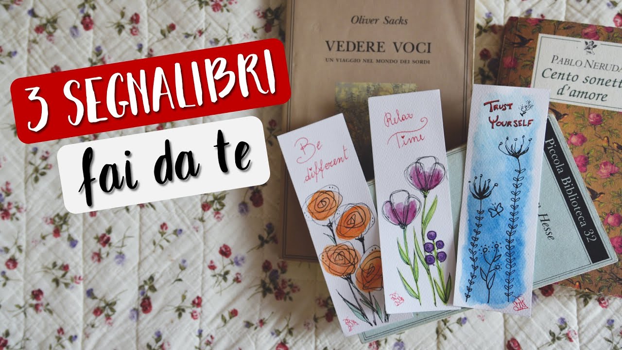 3 SEGNALIBRI FAI DA TE con matite acquerellabili | DIY Bookmarks
