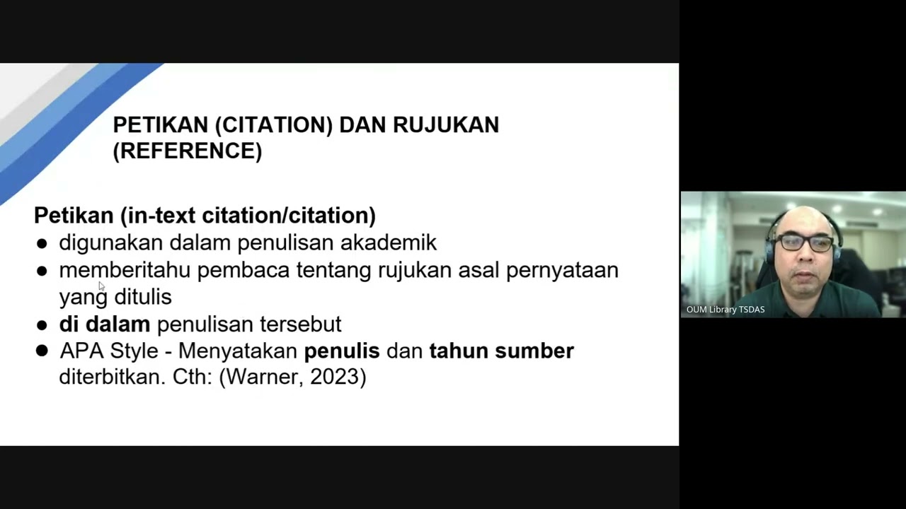 Pengenalan kepada APA Citation Style : 9 Mac 2024