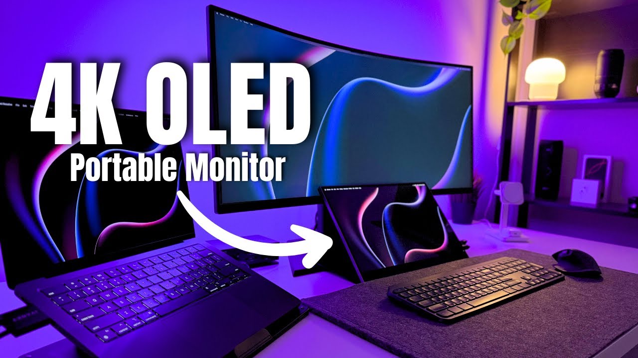 MacBook Pro Desk Setup with 4K OLED Portable Monitor | UPERFECT UColor-O Review