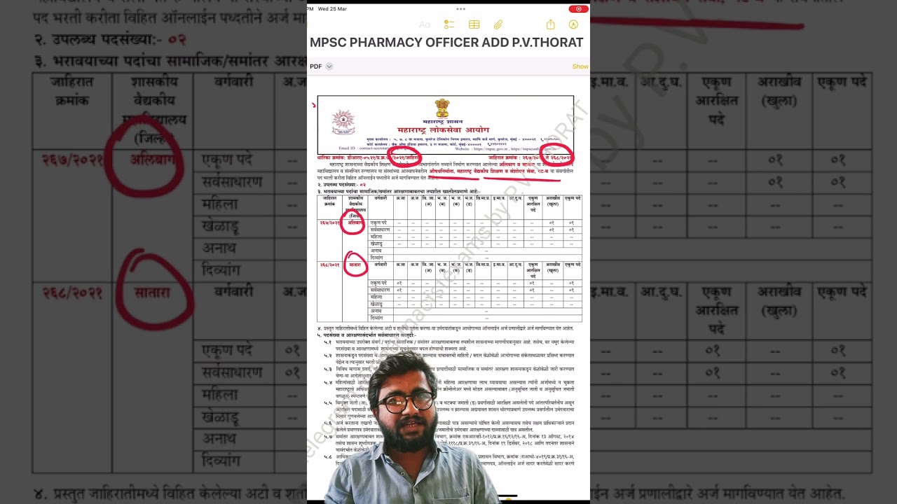 MPSC PHARMACY OFFICER ELIGIBILITY / QUALIFICATION PV THORAT 