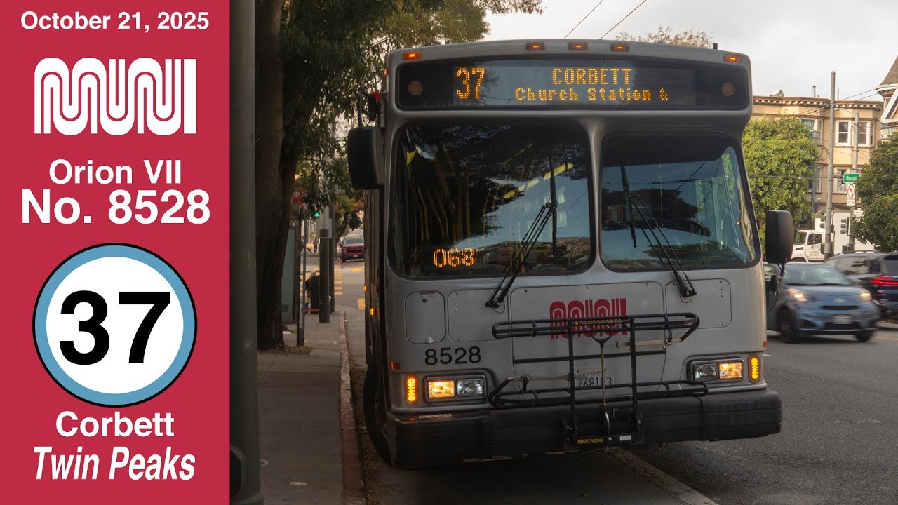 (Final Run) SF Muni Orion VII No.8528 on 37-Corbett - Full Route to Twin Peaks