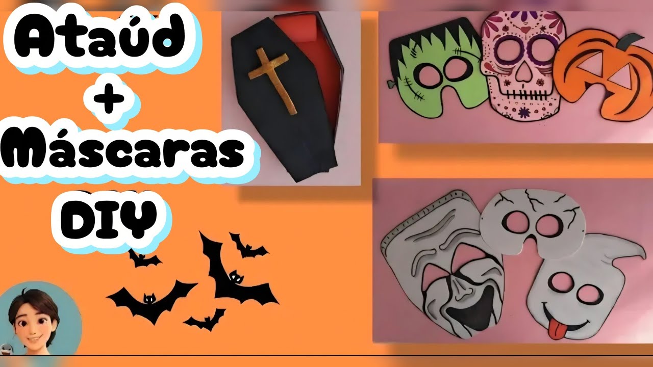 ATAÚD + MÁSCARAS DIY / Manualidades FÁCILES de HALLOWEEN | DIY Halloween crafts