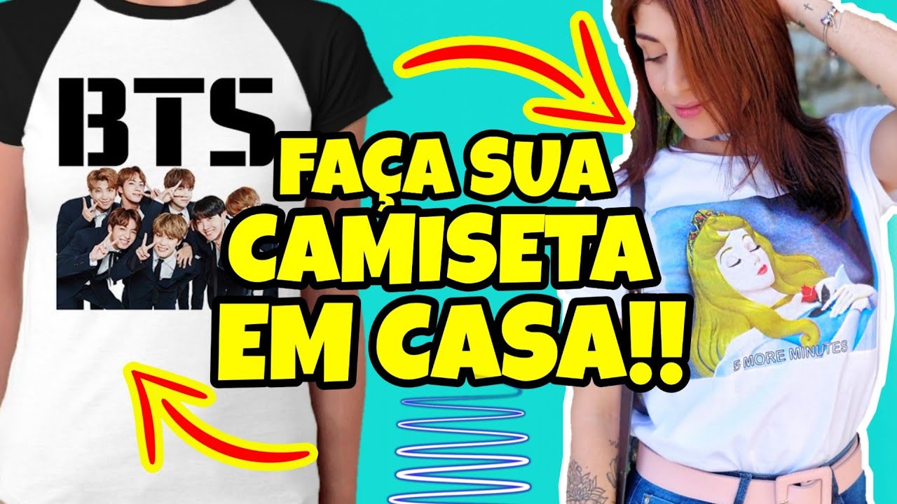 COMO ESTAMPAR CAMISETA EM CASA COM PLÁSTICO E PAPEL| NOVO ROSA.