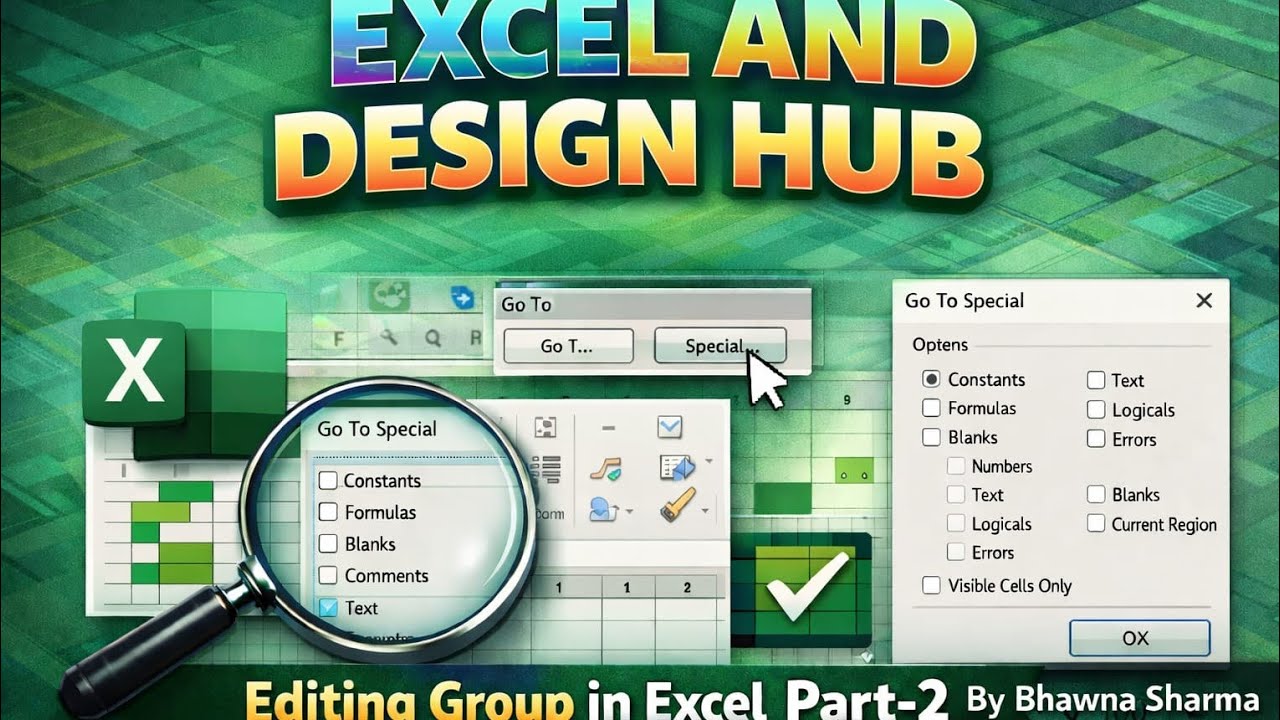 Master  Sort, Filter & Find and Select in Excel | Step-by-Step in Hindi #go to special command 