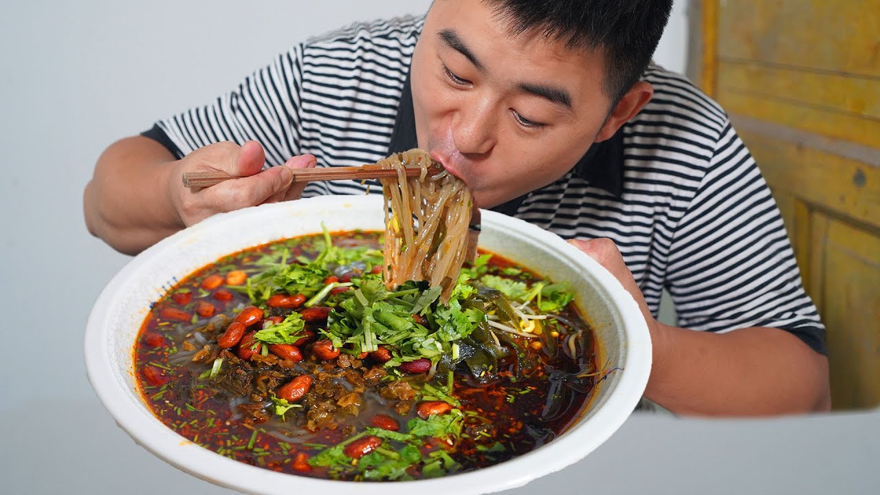 ChefChao / кисло-острая лапша / китайская кухня мукбанг / сычуаньская кисло-острая лапша