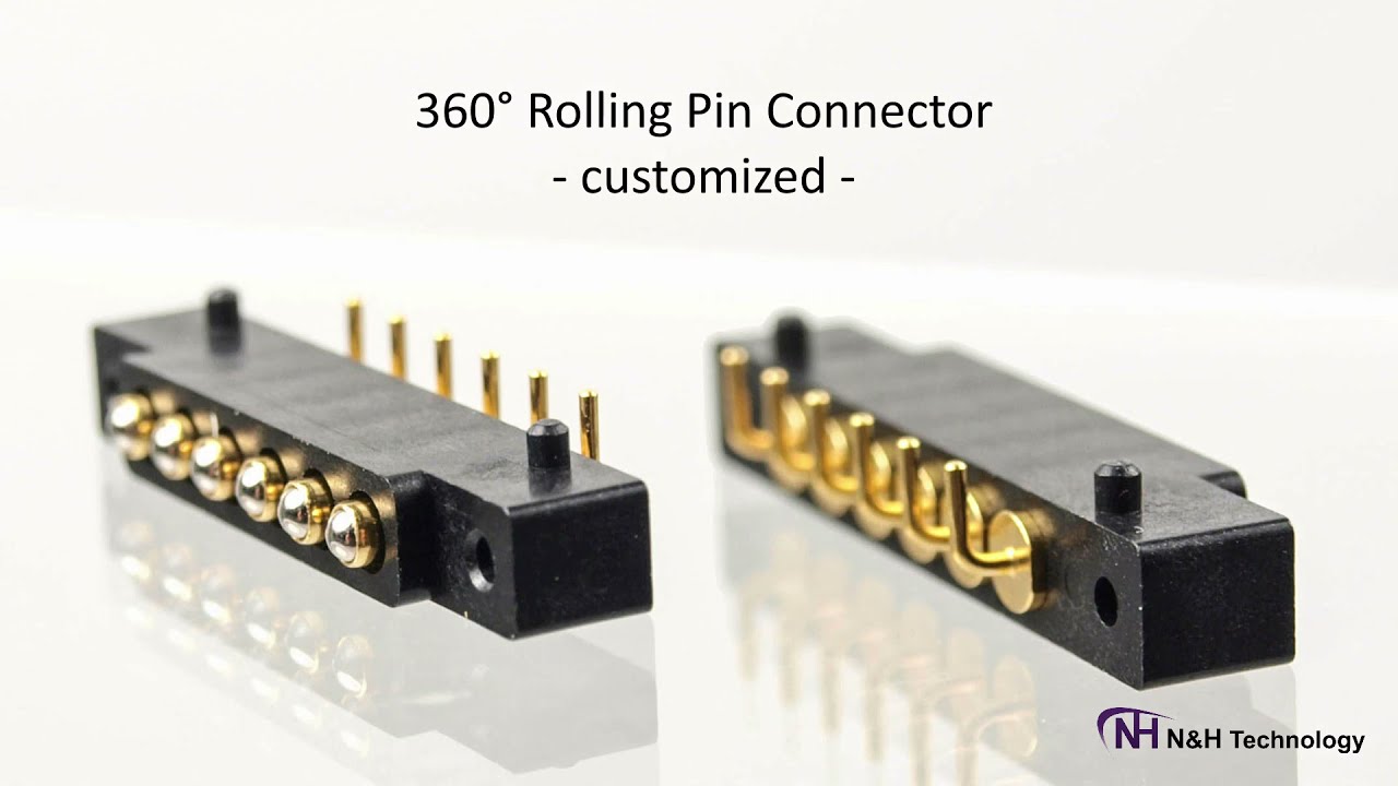 Steckerverbinder mit Rolling Pins Federkontakten, kundenspezifisch / Rolling Pin 360&deg; Connector