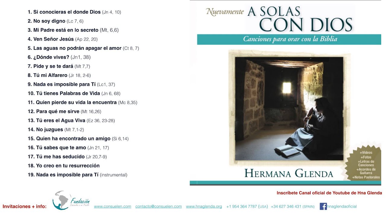 1 HORA MUSICA CON HERMANA GLENDA 1 - A SOLAS CON DIOS ( OFICIAL)