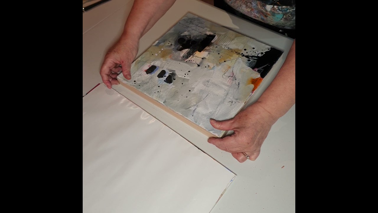 Comment maroufler une toile sur un panneau de bois - How to mount a canvas on a wood cradle board