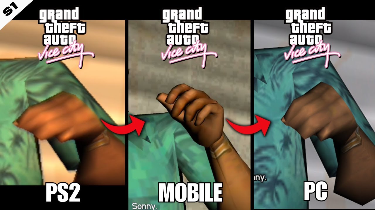 GTA Vice City (2002) OG version | Graphics comparison PS2 vs MOBILE vs PC