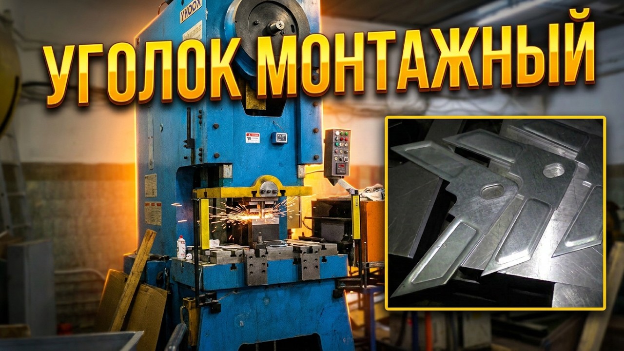 Изготовление и испытание штампа для уголка монтажа вентиляции. Толщина 2,5. Пресс 160 тонн.