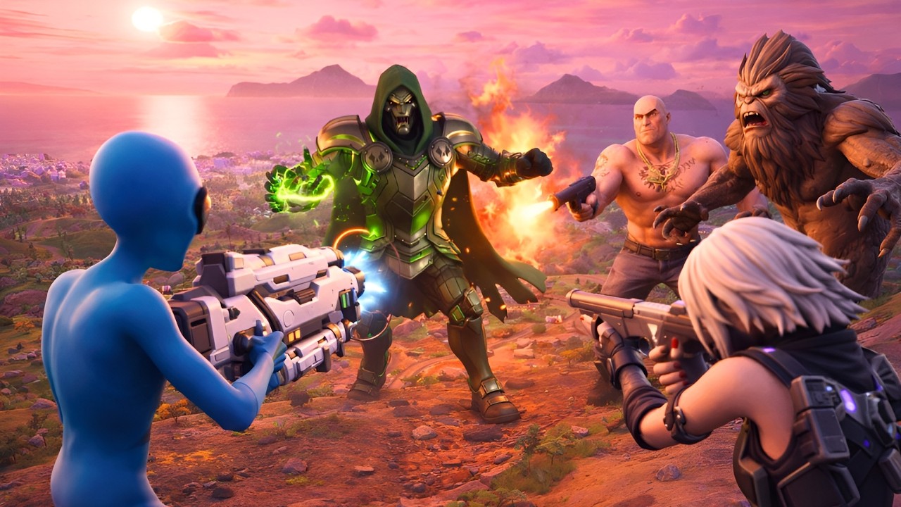DOOM VS ALL BOSSES CHALLENGE IN FORTNITE (Chapter 7 Season 1)
