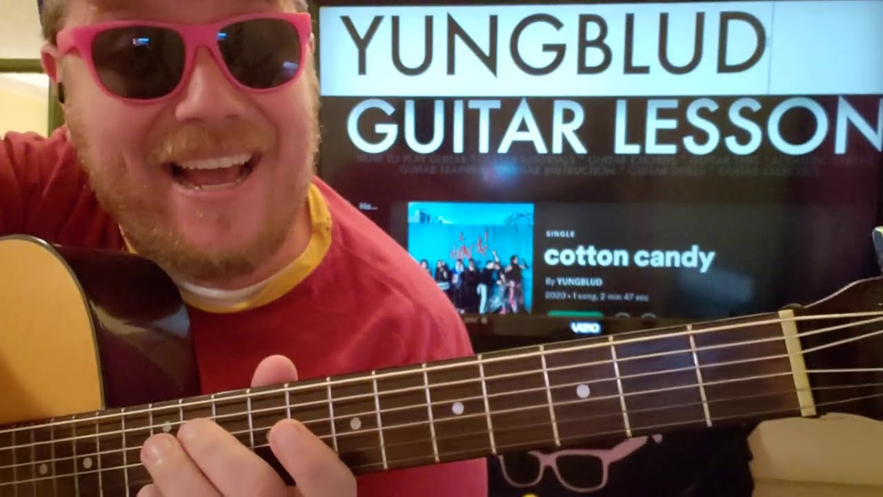 Guitar Teacher REACTS: cotton candy YUNGBLUD // easy guitar tutorial beginner lesson easy chords