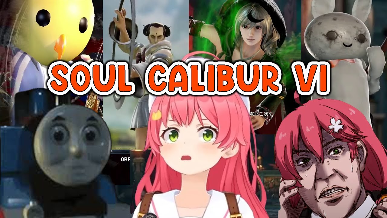 Miko getting beaten by Shinchan, Nene's rabbit in Soul Calibur VI